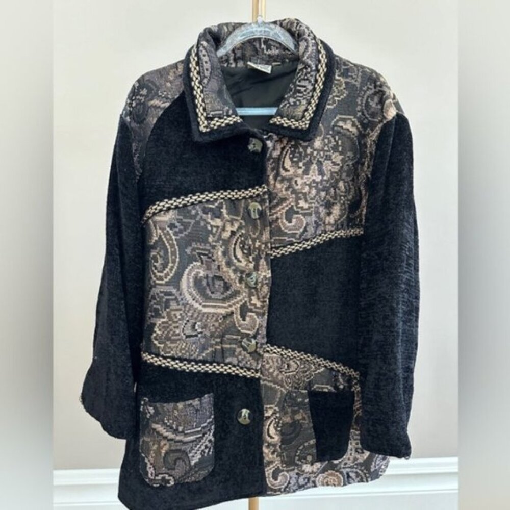 Vintage Parsley & Sage Tapestry Jacket XL Paisley Boho Statement